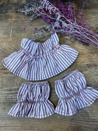 Cuello + Puños Rayas - Vino