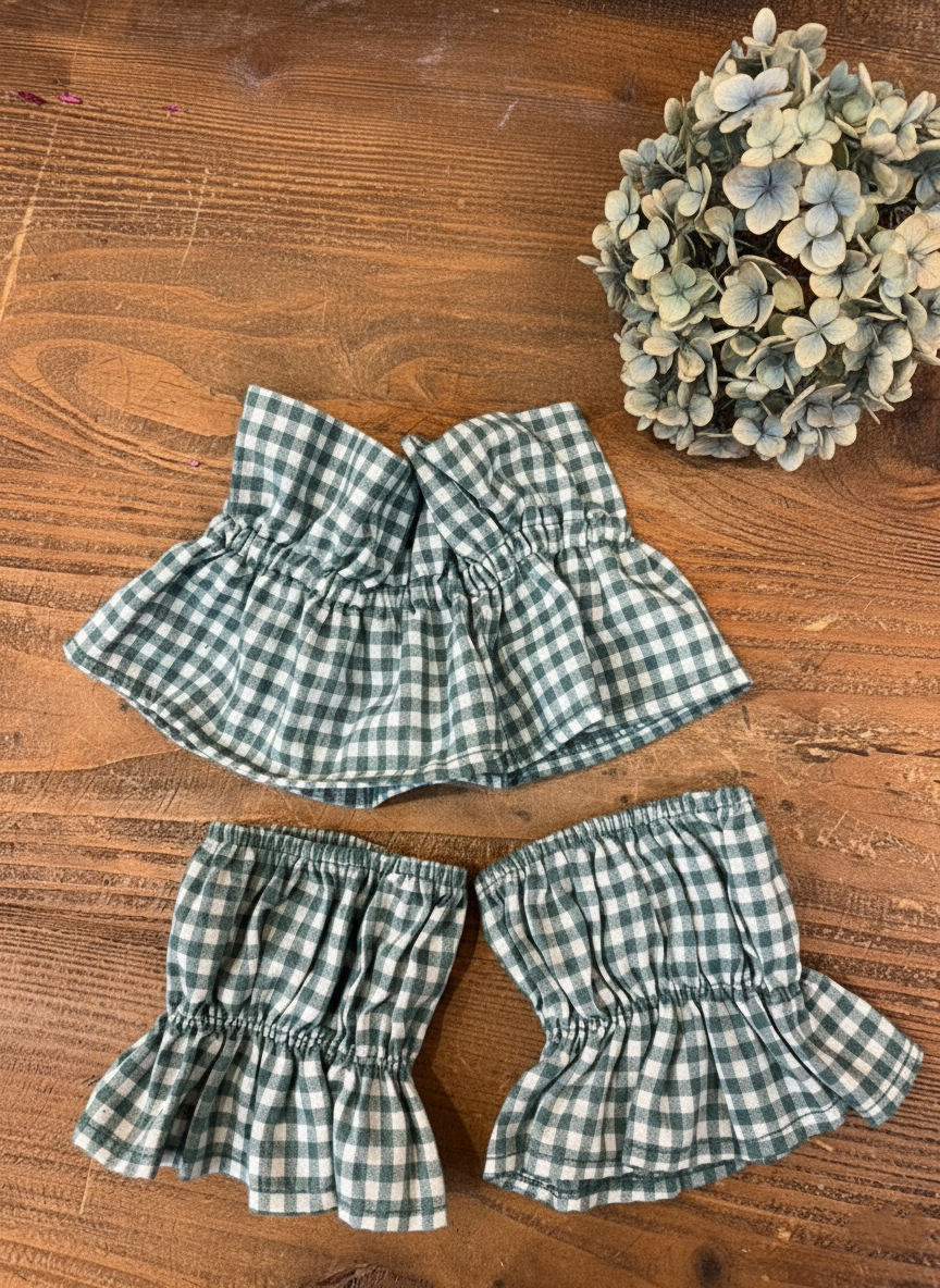 Cuello + Puños Vichy - Verde