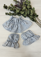 Cuello + Puños Rayas - Azul