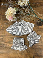 Cuello + Puños Rayas - Marrón grisáceo