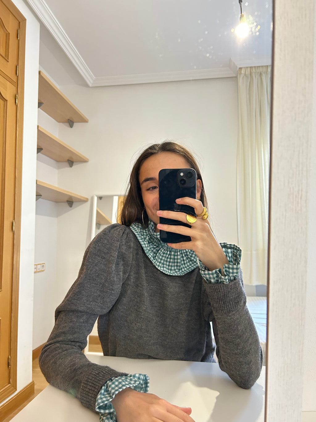 Cuello + Puños Vichy - Verde