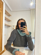 Cuello + Puños Vichy - Verde