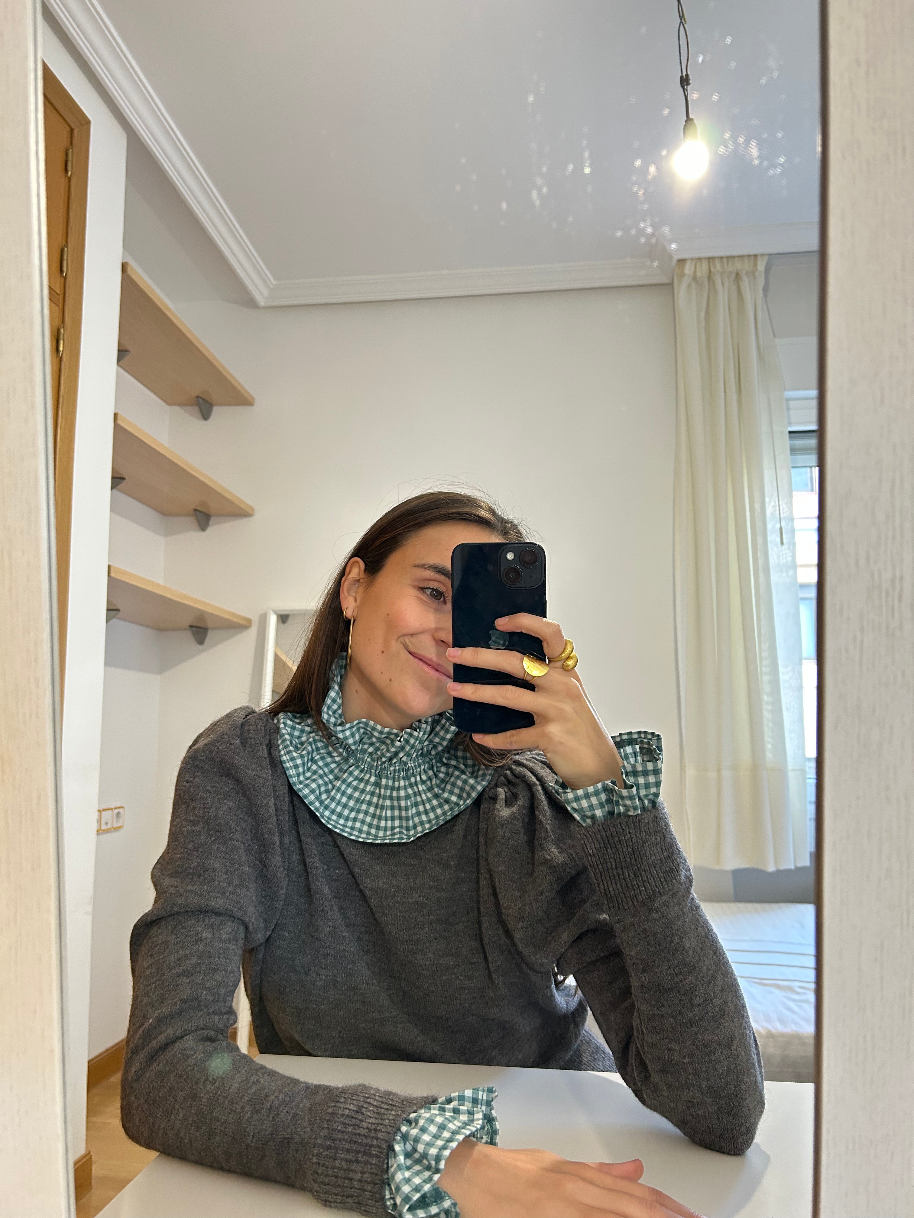 Cuello + Puños Vichy - Verde