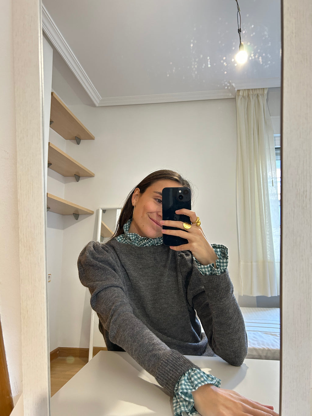 Cuello + Puños Vichy - Verde