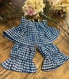Cuello + Puños Vichy - Azul Marino